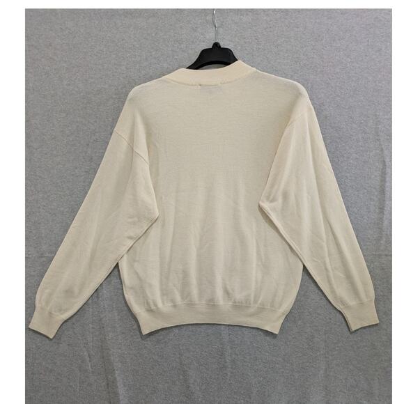 Franco Rossi  Merino Wool‎ Acrylic Sweater Mens XL Crewneck Plain Pullover Beige - Picture 2 of 8